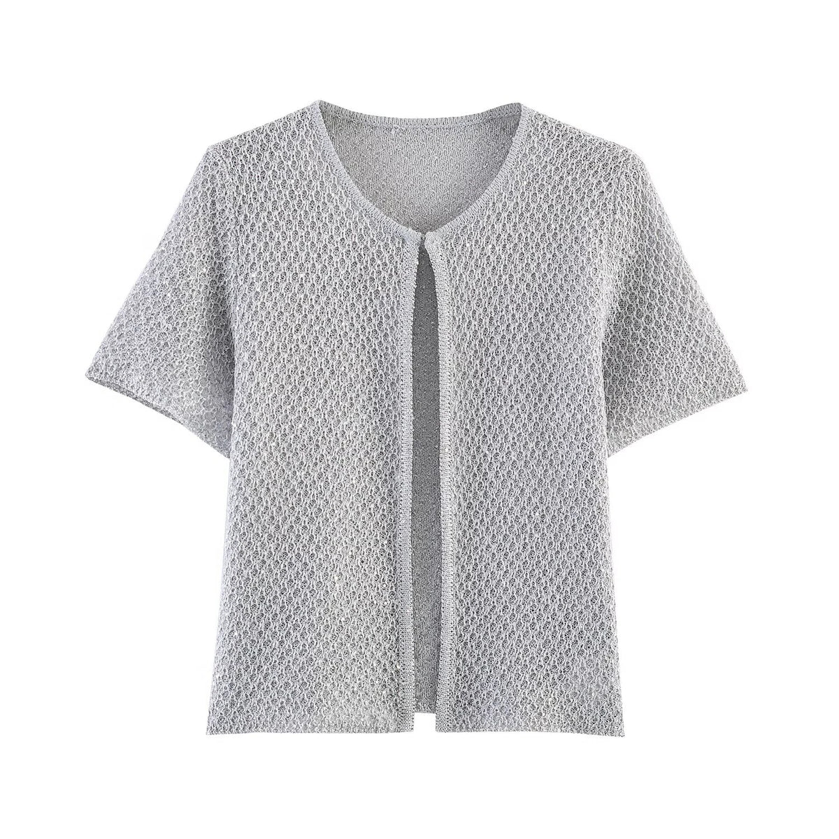 Women's Clothing 2025 New Style European And American Fashion Simple Pearl Decoration Knitted Top Knitted Vest