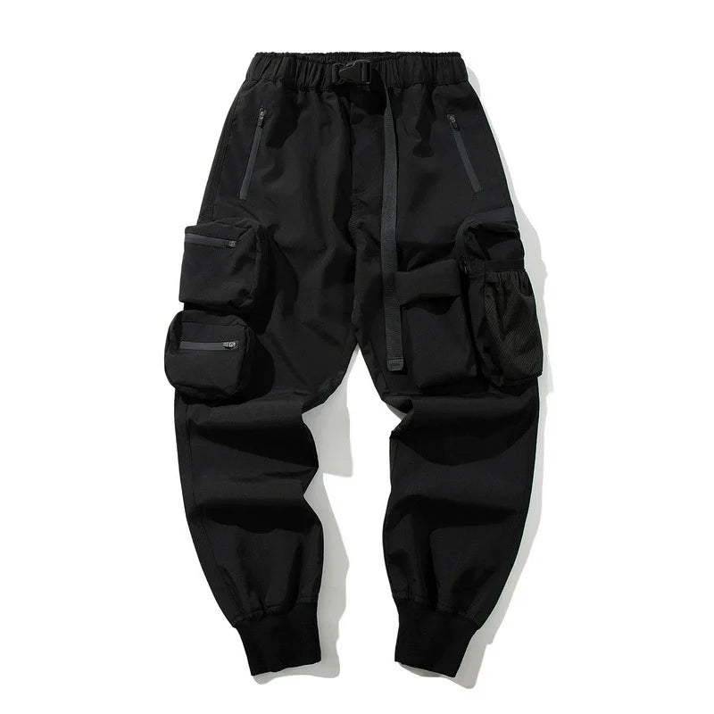 Men's Tactical Cargo Pants 2025 New Streetwear Joggers with Multi-Pockets Black Utility Work Pants Elastic Waist Casual Trousers