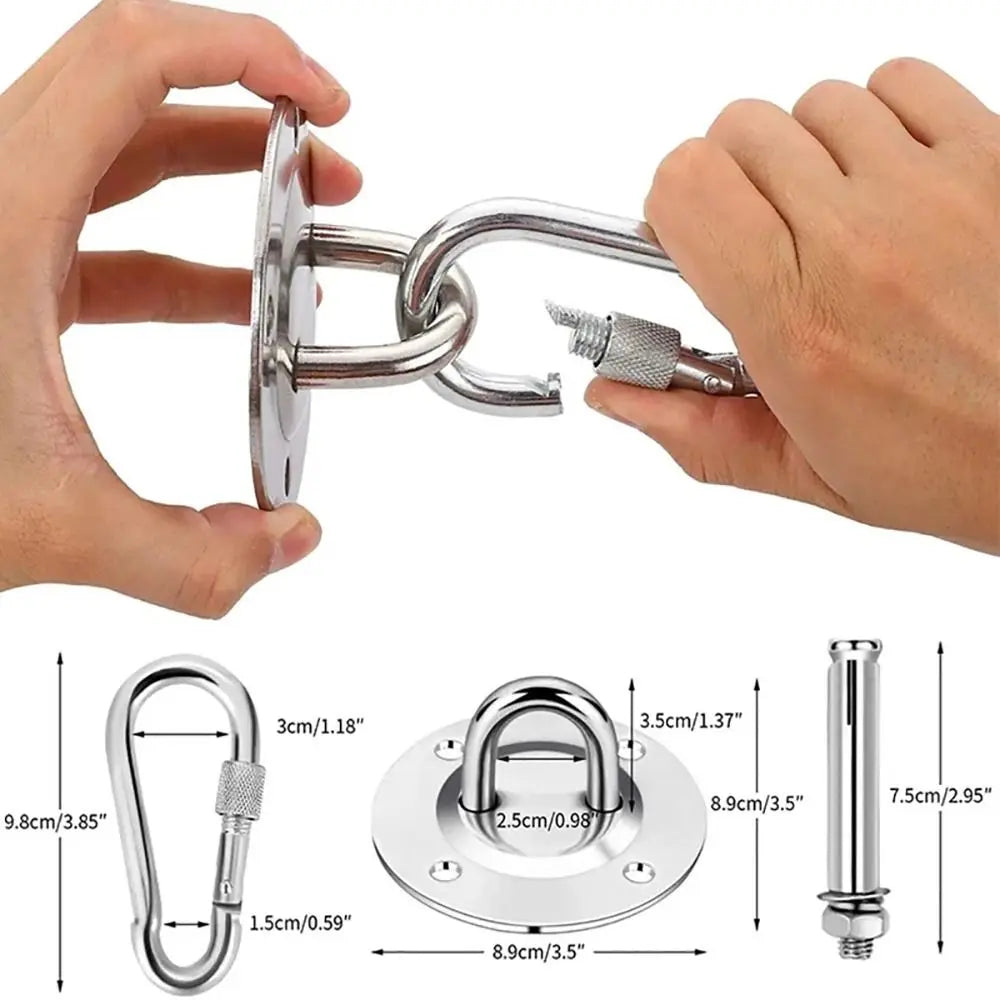 1Set Yoga Sandbag Swing Gym Accessories Swing Hooks Stainless Steel with 4 Screws Wall Mount Anchor Hooks Heavy Duty Hammock