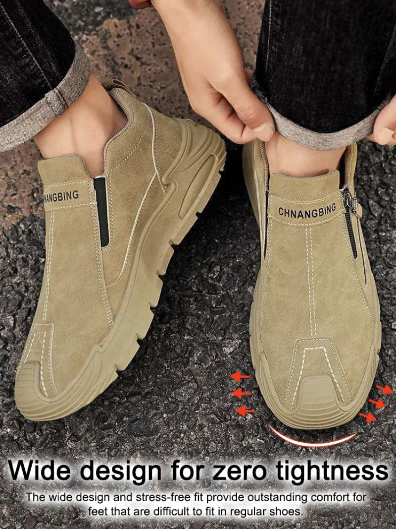 Men's Waterproof Casual Sneakers, Thick-Sole Wear-Resistant Sports Shoes, Non-Slip Comfortable Breathable, Fashionable Practical