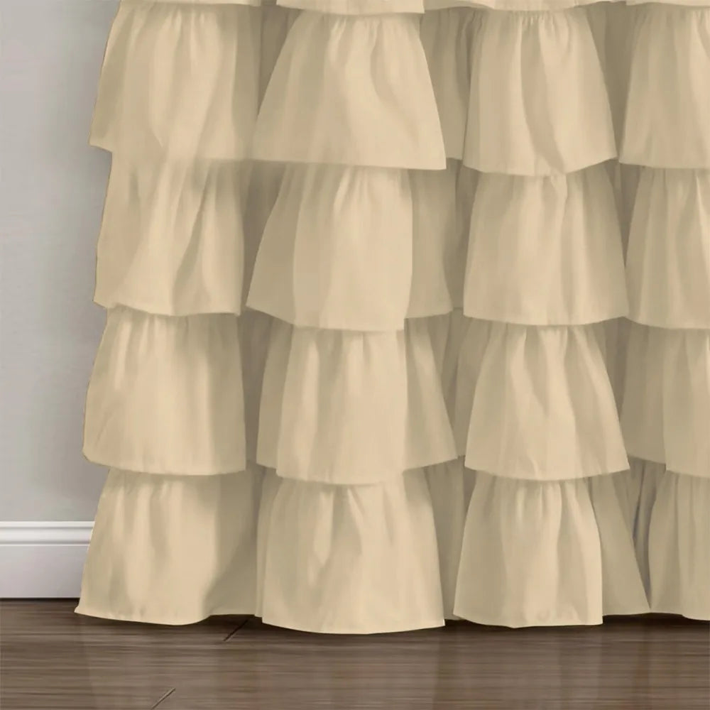 1/2pcs Intricate Pleated Ruffled Curtains, Pure Soft Washable Living Room Decor Drapes,Suitable for Door Curtains,Bedrooms 커튼