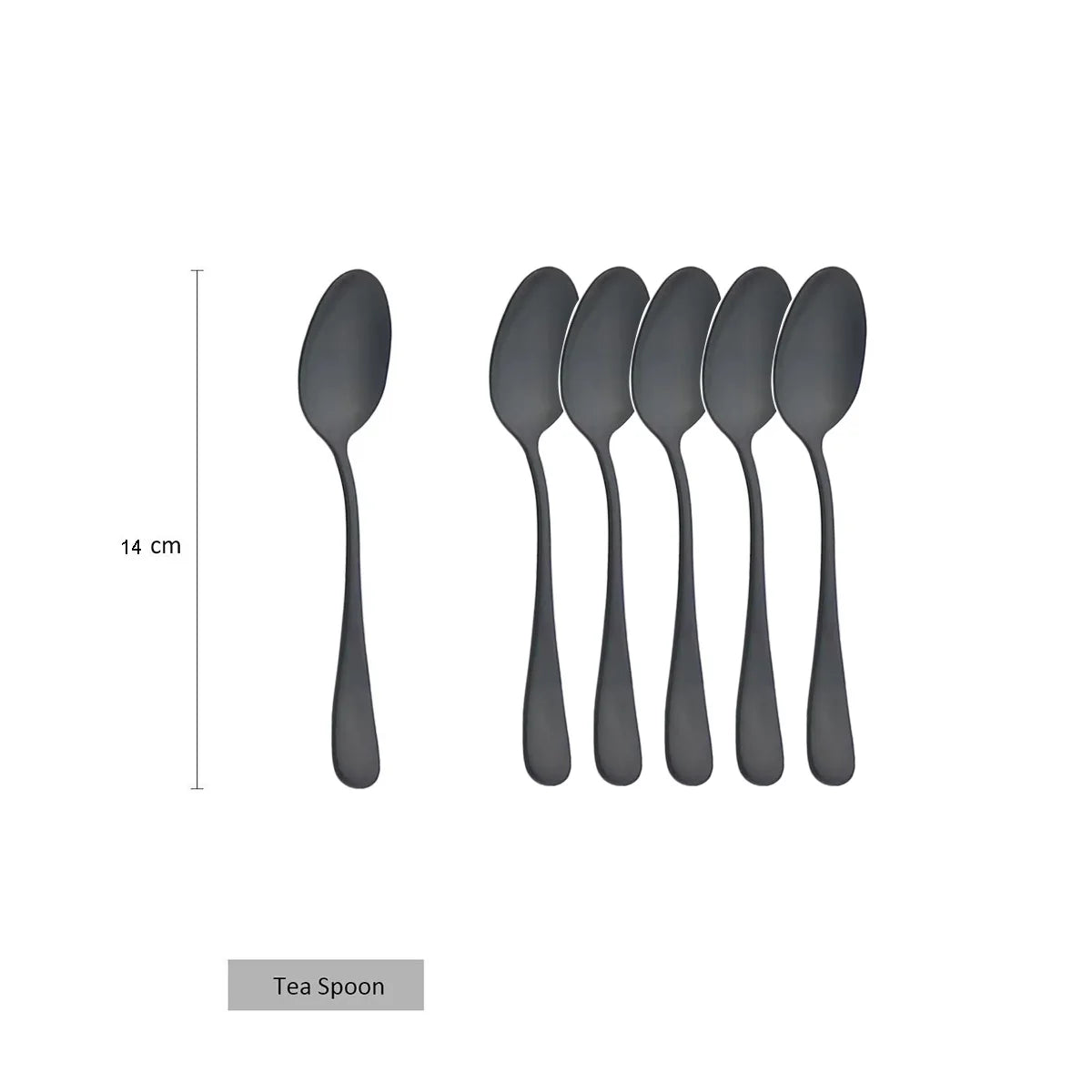 6Pcs Matte Black Dinnerware Cutlery Set Stainless Steel Silverware Butter Steak Knife Dessert Fork Spoon Flatware Tableware Set