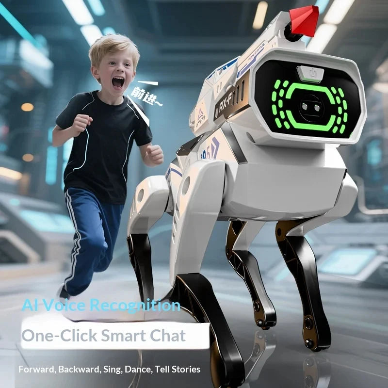Robot Dog Kids Interactive AI Robotic Pet with Voice Control, Remote Programmable STEM Learning Toy Boys and Girls