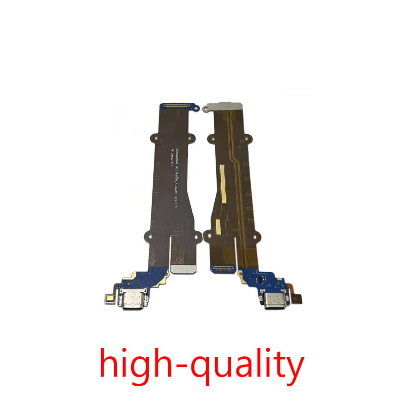 Two black flexible usb charging flex cables with blue connectors and gold-colored traces for lg v60 thinq lmv600ea.