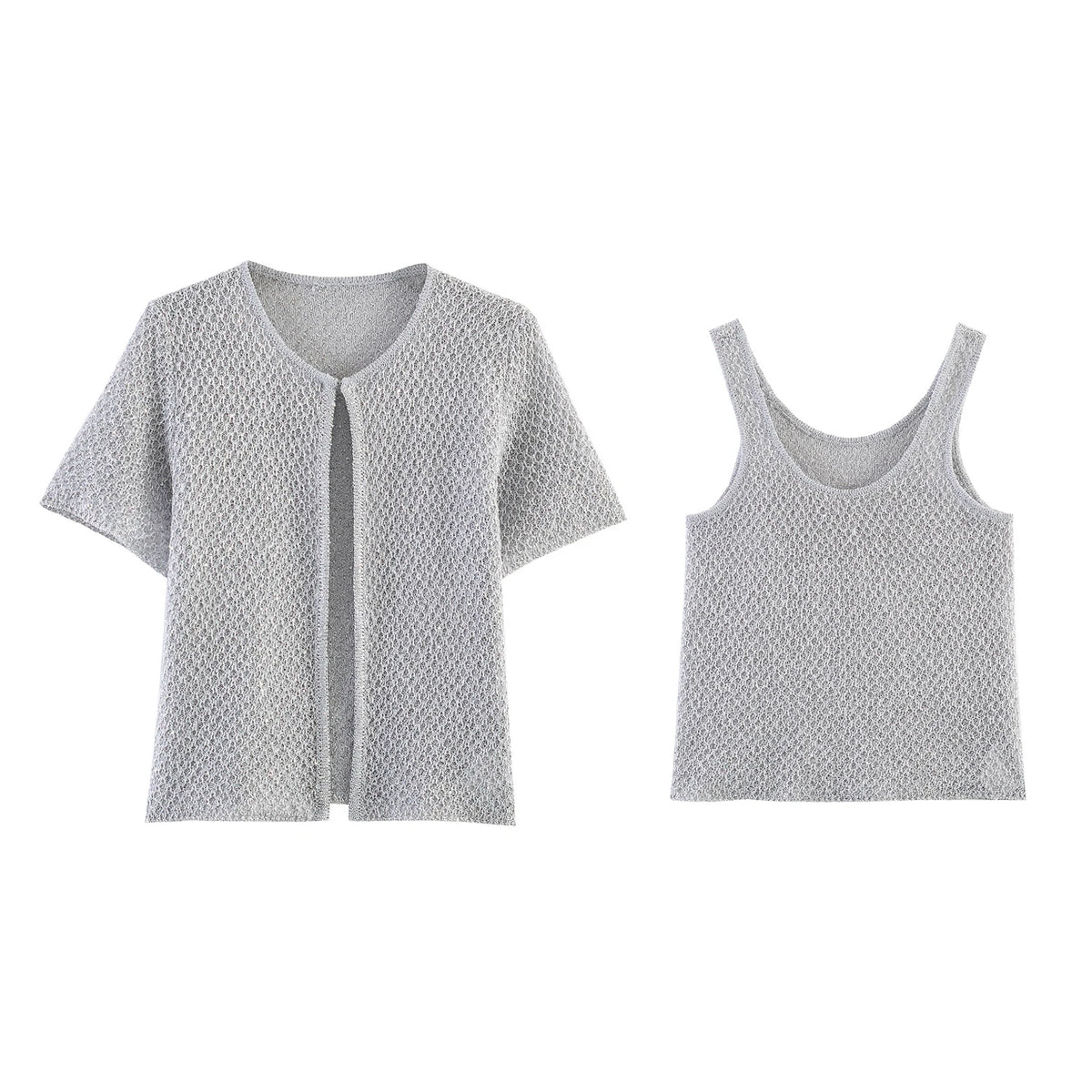 Women's Clothing 2025 New Style European And American Fashion Simple Pearl Decoration Knitted Top Knitted Vest
