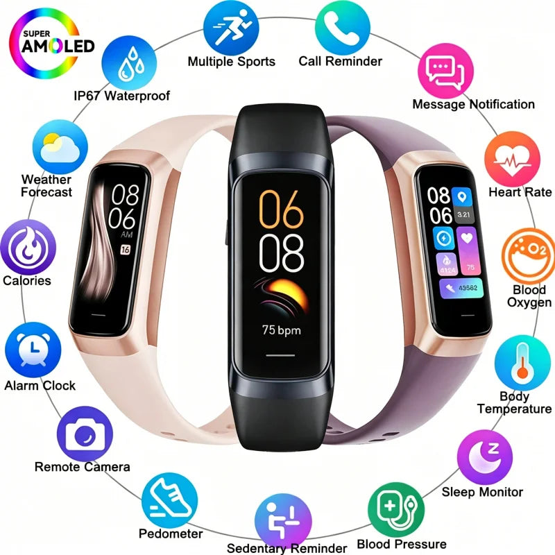 New Smartwatch 2026 Heart Rate Body Temperature Health Monitor Waterproof Smart Watch Man Women Sports Fitness Tracker Bracelet