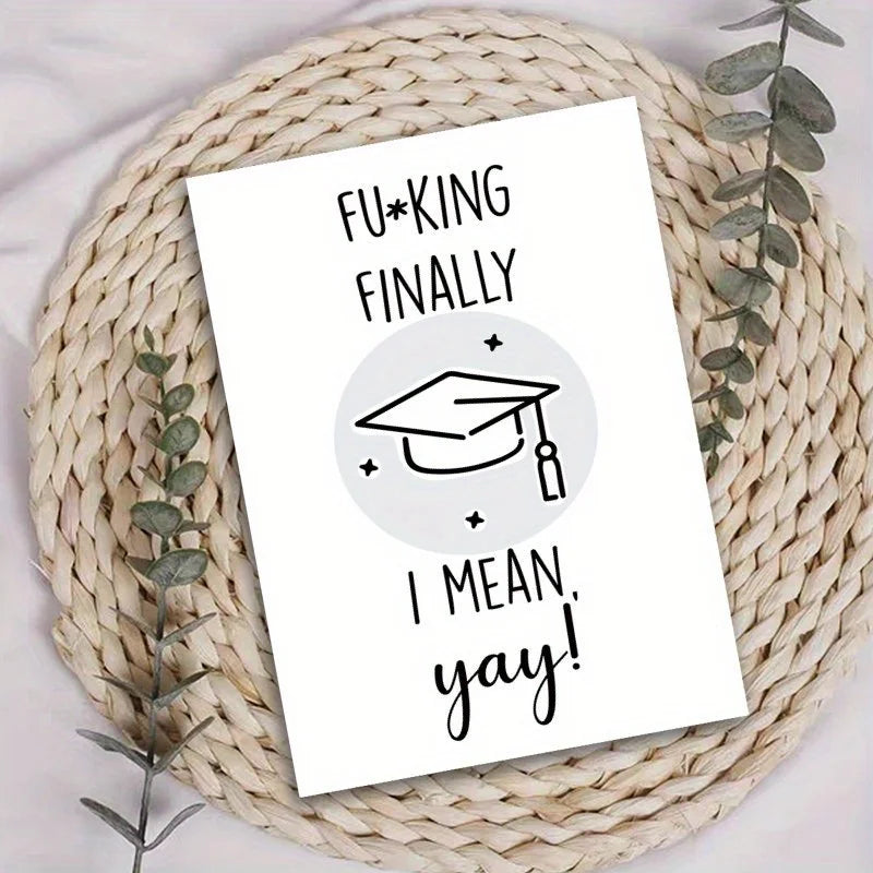 1 funny graduation card, suitable for him or her, an inspirational card sent by a friend, a fun gift for graduation day,
