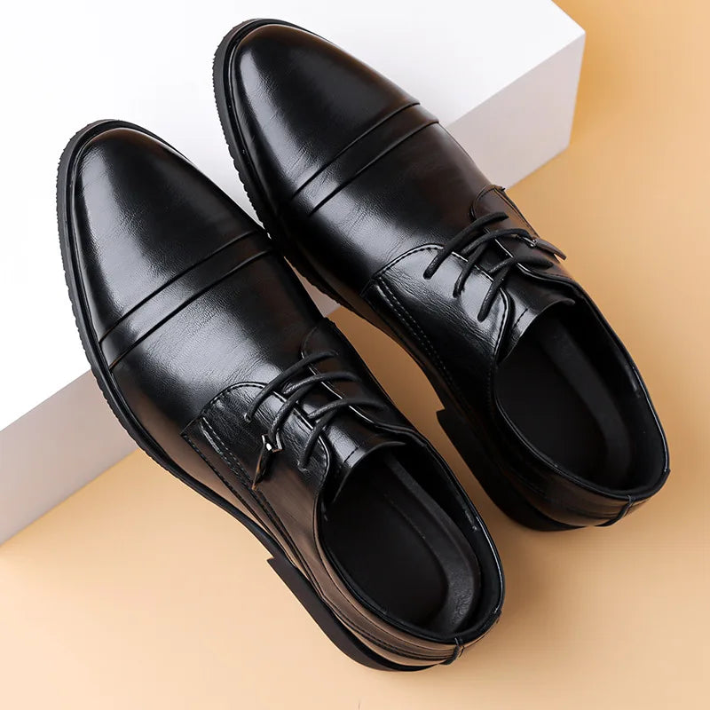 Men Leather Shoes British Style Business Dress Shoe Classic Laced Oxford Shoes Luxury Wedding Shoes for Men Casual Leather Shoe