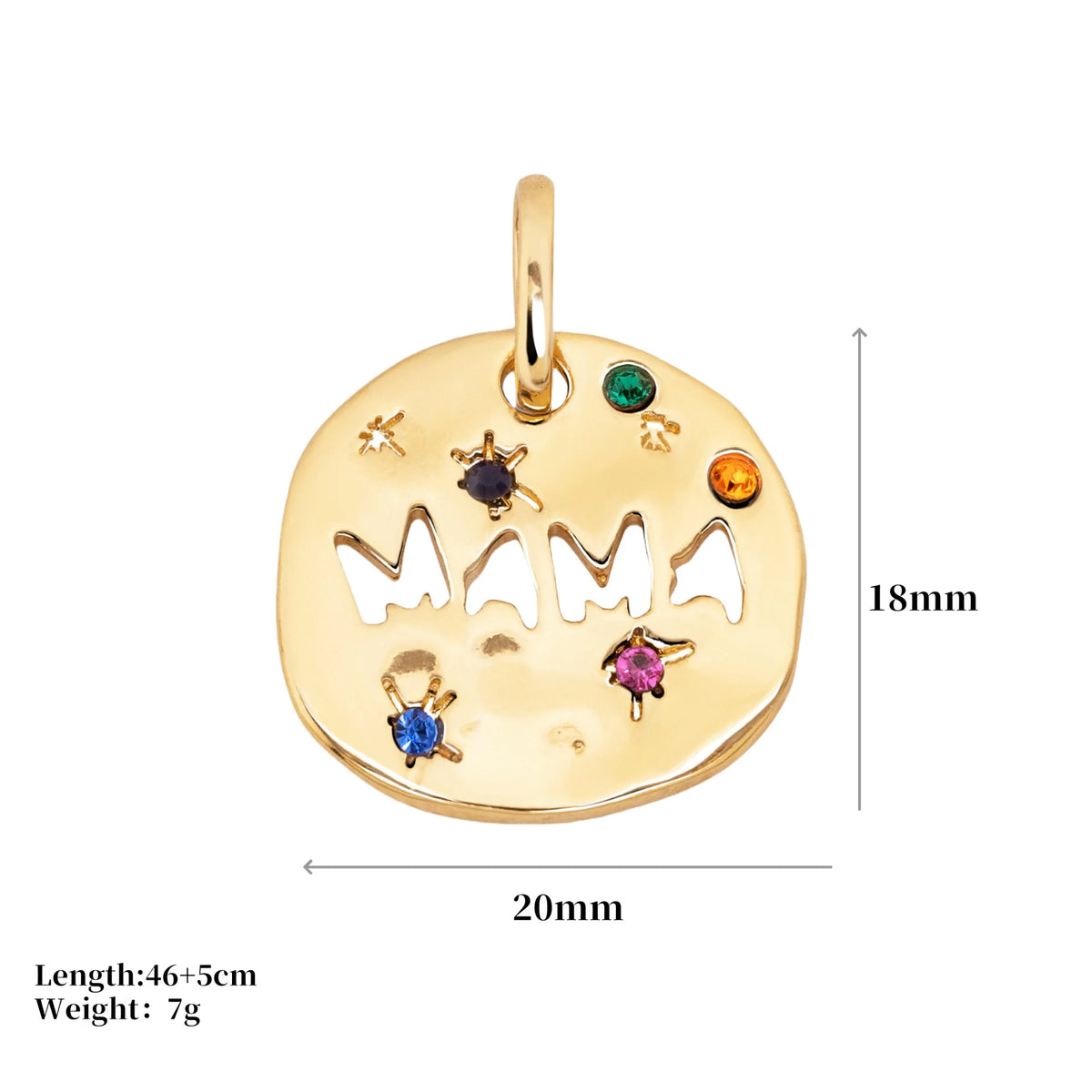 Mother's Day MAMA Necklace Gift Irregular Circular Guardian Pendant Necklace New Fashion Stainless Steel Necklace Accessory Gift