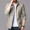 New Men's Jacket Business Casual Jacket Fashion Slim Coat Solid Color Trench Coat Single-Breasted Top