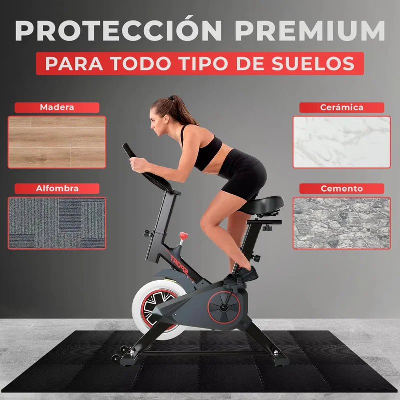 Gym floor set 18 pieces 32x32x1cm - fitness puzzle mat for floor - protective carpet at home Fitness Equipment Accessories