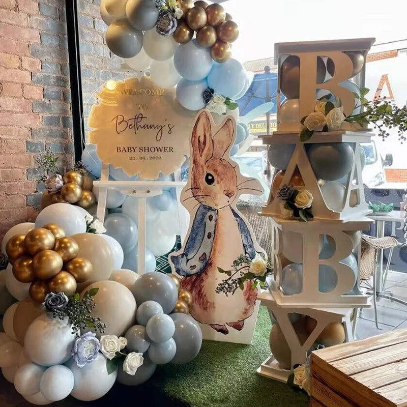 BABY Box Baby Shower Decoration Hollow baby Letter Cubes Balloon Filling Boxes Party Decor Props