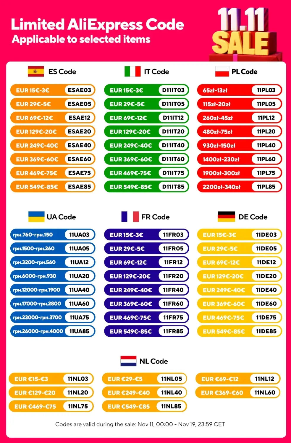 Die Werbegrafik für einen verstellbaren vertikalen Laptopständer und -halter zeigt landesspezifische Versandcodes sowie EUR-Preisrahmen auf AliExpress.