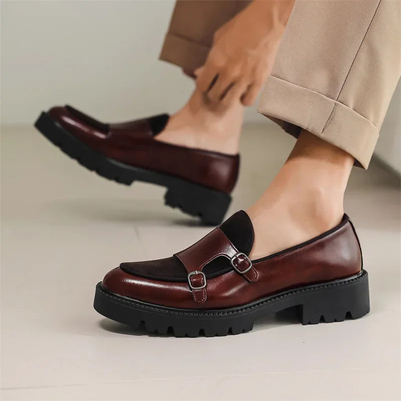 Men's Shoes Loafers Men Leather dress shoes fashion British Style Business Shoes for men Luxury Slip-On Casual Shoe Big Size 46