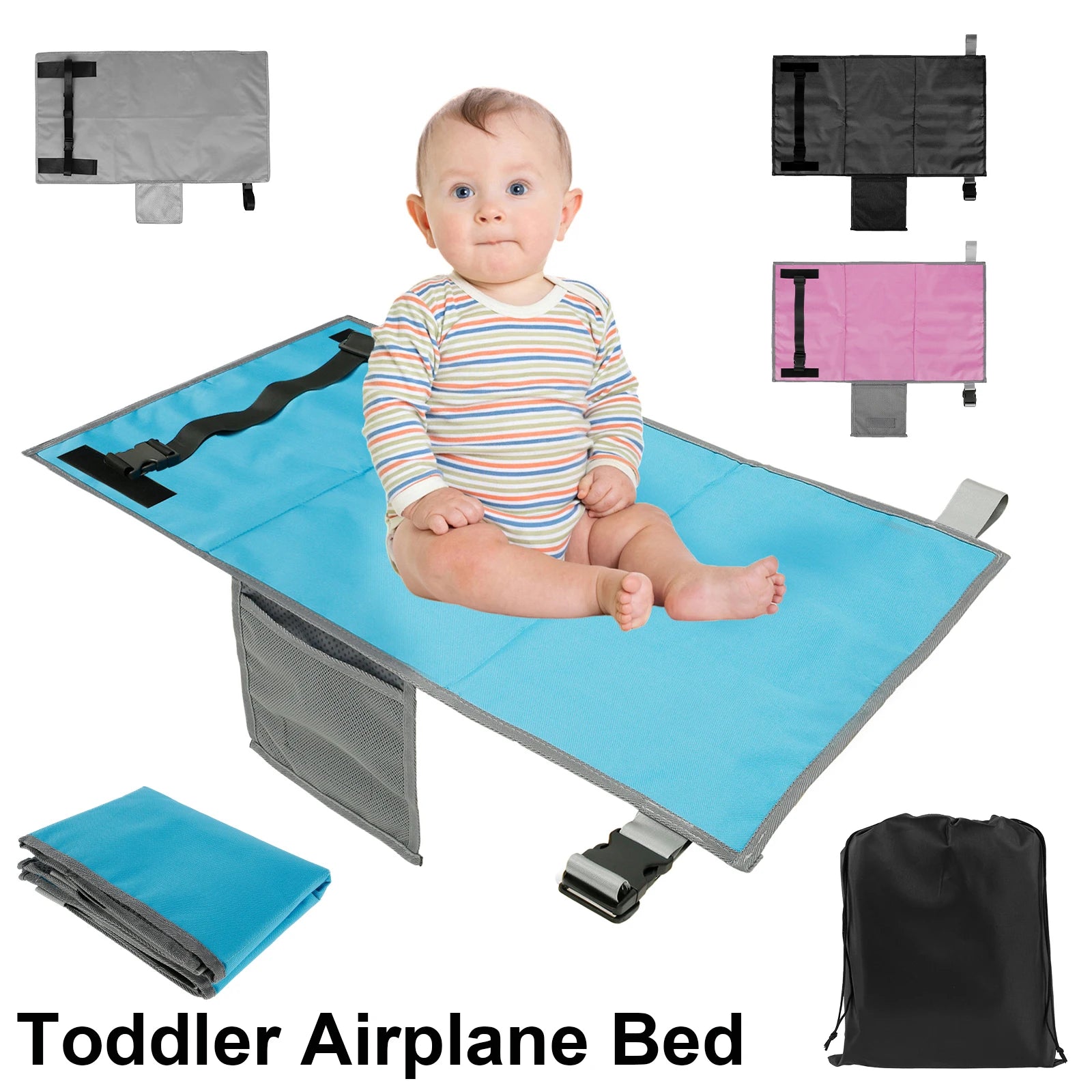 Kids Travel Airplane Bed Portable Children Pedals Beds Foot Leg Rest Hammock Baby Footrest Bed Toddler Airplane Seat Extender
