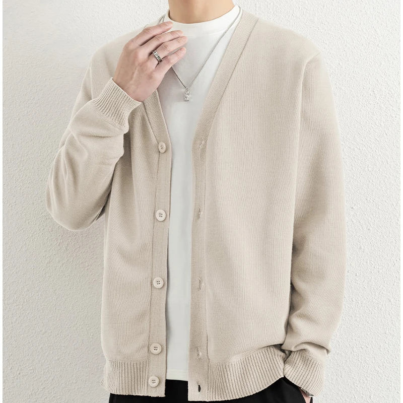 Men Button Sweaters Solid Color Knit Cardigans for Man Alibaba Korean Japanese Sweater Coat