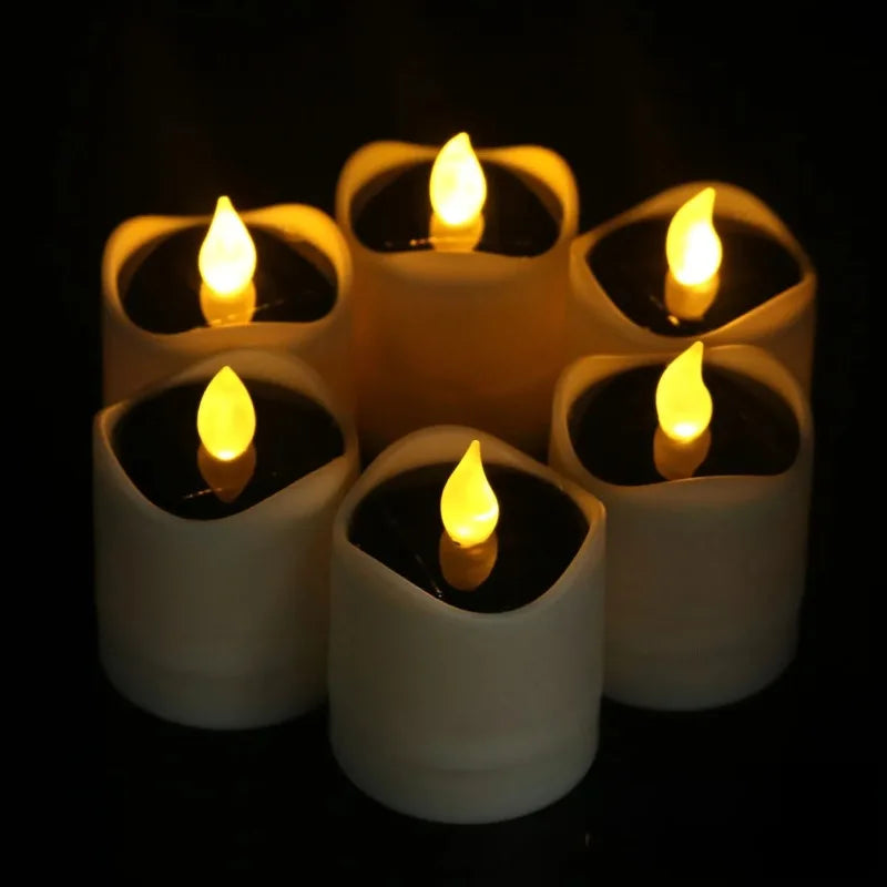 Solar Energy LED Light Candle Lamp Waterproof Nightlight for Home Decoration Yellow Flameless Fake Electronic Candle