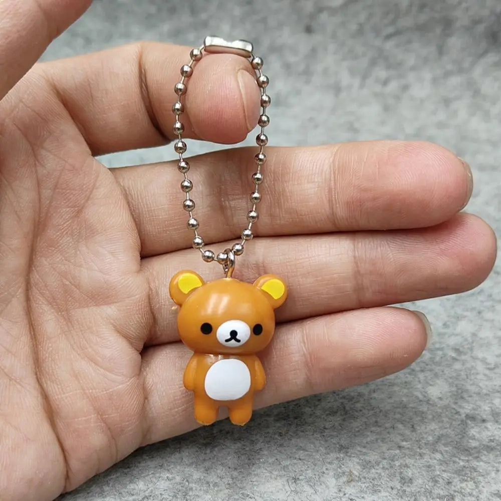 New Kawaii Style Rilakkuma Key Chain Mini DIY Pendant Decor Couple Design Cute Necklace Accessories