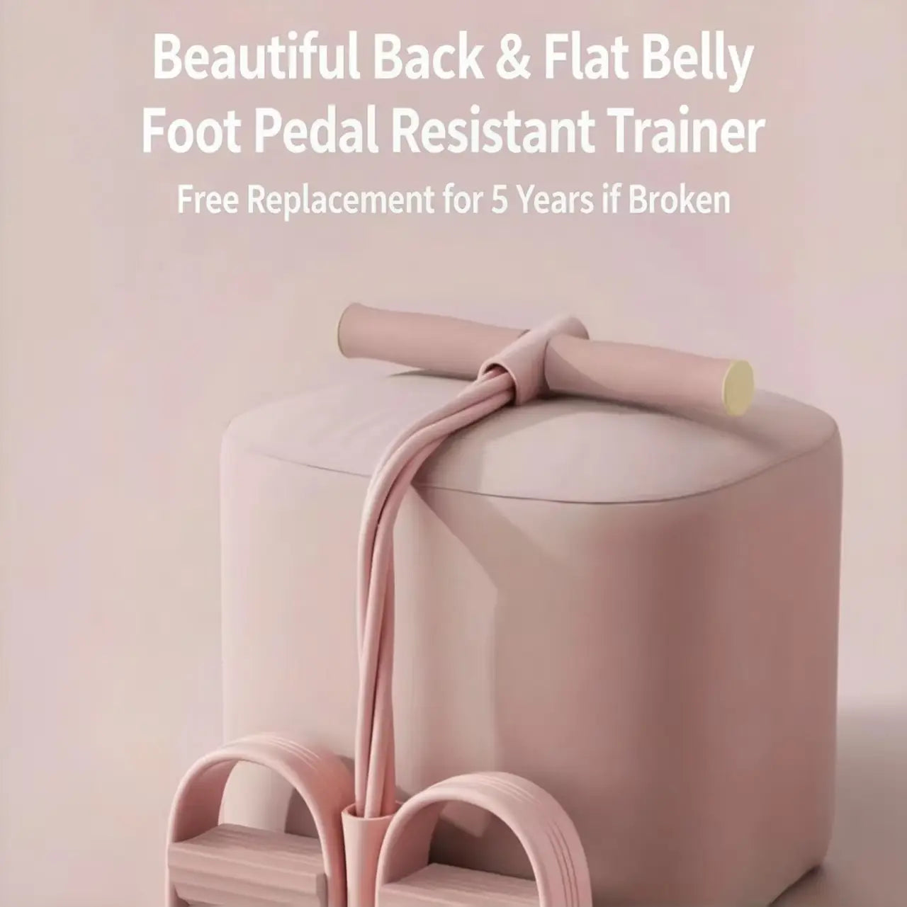 pink rubber foot pedal resistant trainer with flat belly design and adjustable straps for the 6-tube pedal resistance band fitness equipment