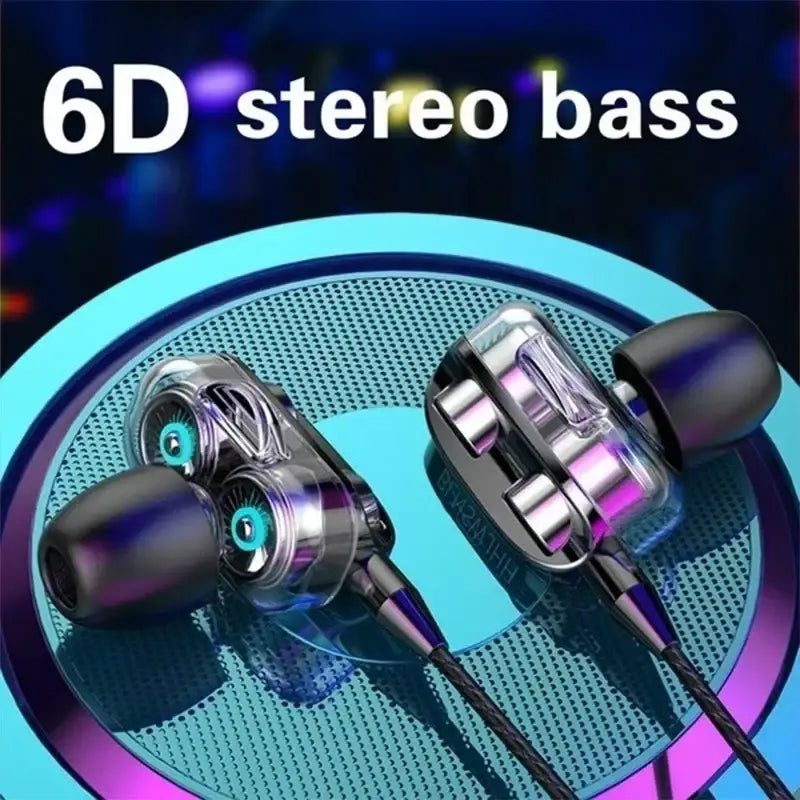 Écouteurs intra-auriculaires cuffie cablate à finition métallique claire, avec embouts en silicone noirs et un câble tressé doté d’un microphone intégré et d’un son stéréo de basses.