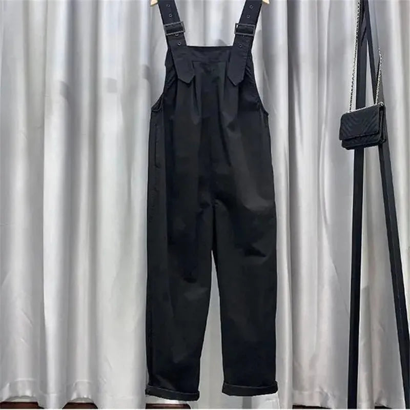 Womens Sleeveless Dungarees Rompers Cotton Jumpsuit Loose Shoulder Strap Pants Ladies Summer Casual Overalls Playsuits