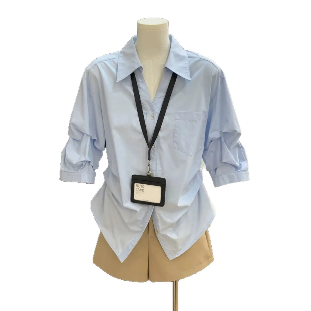 Women's Loose Casual Shirt, Spring/Summer New Arrival, High-Waisted Slimming, Stylish Flared Collar, Versatile Long Sleeve