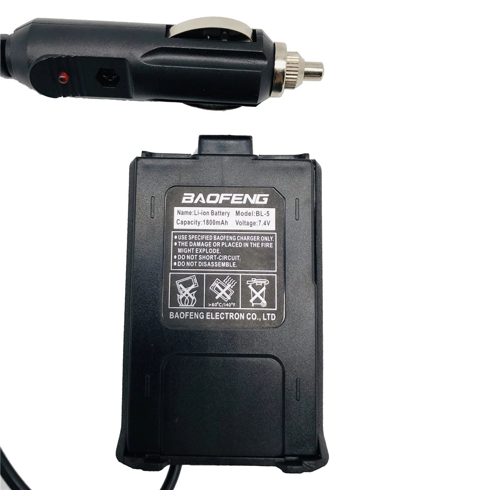 BAOFENG Battery Eliminator Car Charger for Baofeng UV5R UV-5RE UV-5RA Two Way Radio 12-24V Walkie Talkie Accessories Replacemnet