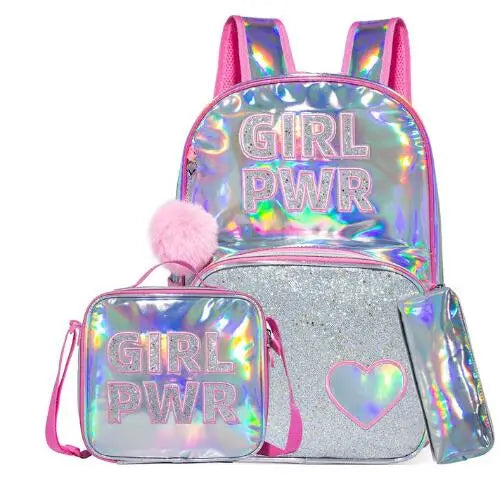 Kids schoolbag 16 Inch School bag set 3 pcs Lunch Bag Pen Bag for girls School Backpack for girls Preschool Girl's Backpack Set