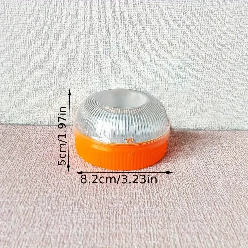 orange and clear plastic dome shaped led light with ribbed texture for magnetic led car emergency strobe light beacon