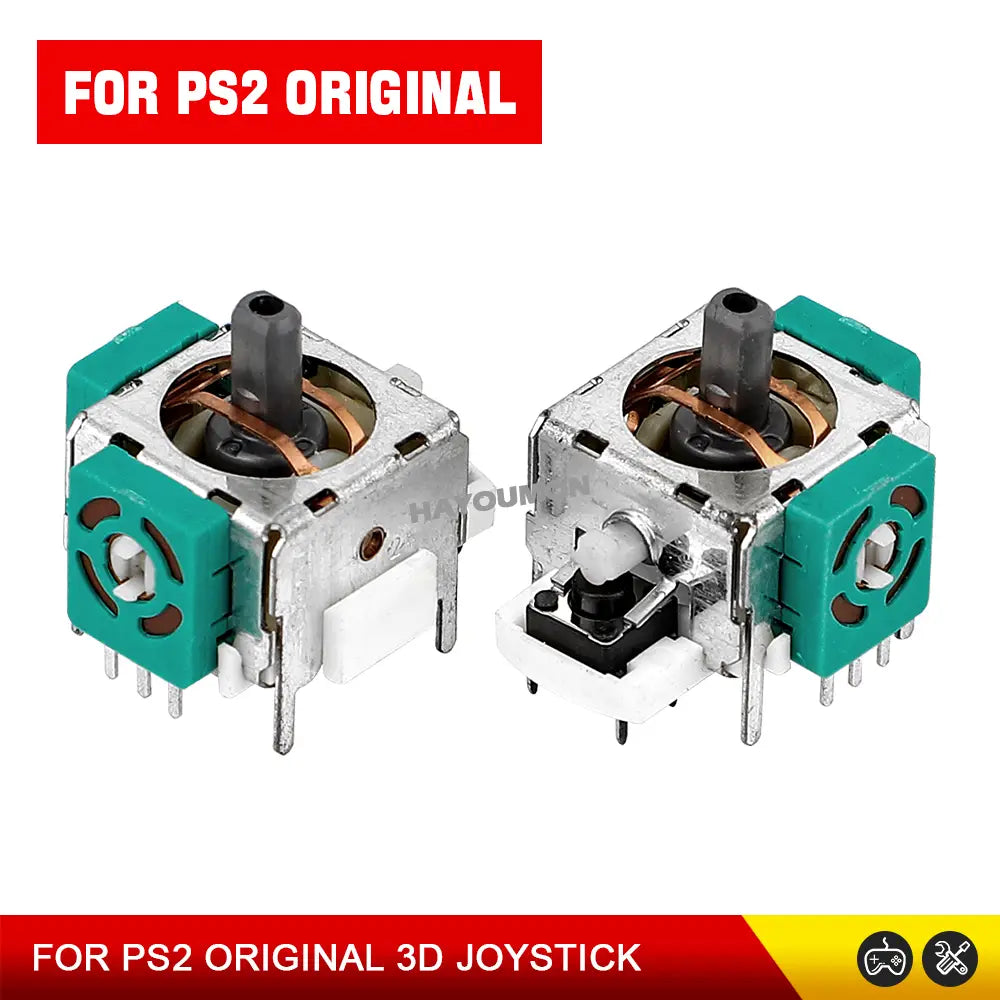 Teal and silver ps2 original 3d analog stick joystick replacement components for stick joystick repair.