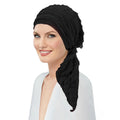 New Pre-Tied Hat Women Muslim Inner Hijab Hat Ruffle Headscarf Turban Elastic Head Wrap Bonnet Chemo Cap Headwear Turbante Mujer