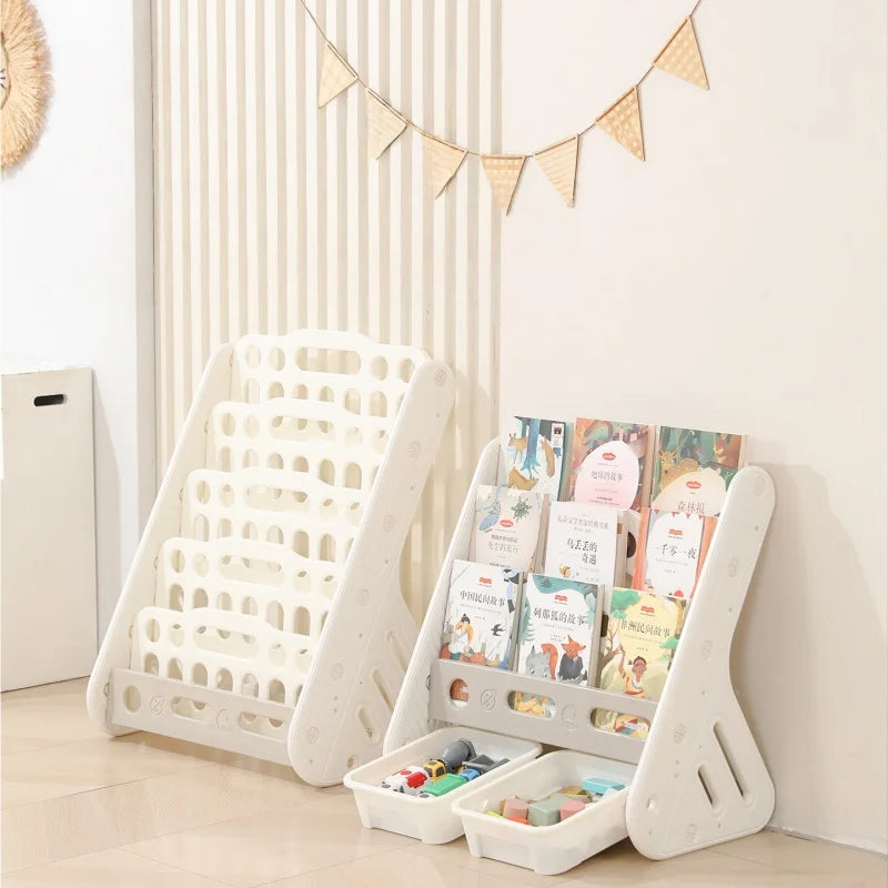 Children's Bookshelf Storage Rack 2-In-1 Toy Storage Cabinet Baby Home Picture Books Rack Floor Standing Books Rack New Arrival