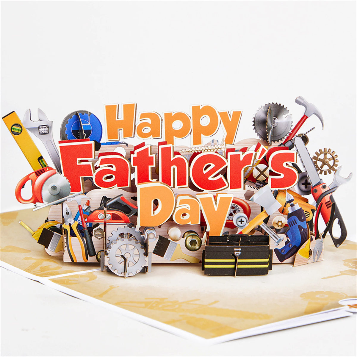 Happy Father's Day Toolbox Theme Pop-Up Card, 3D Card Handmade Birthday Greeting Card