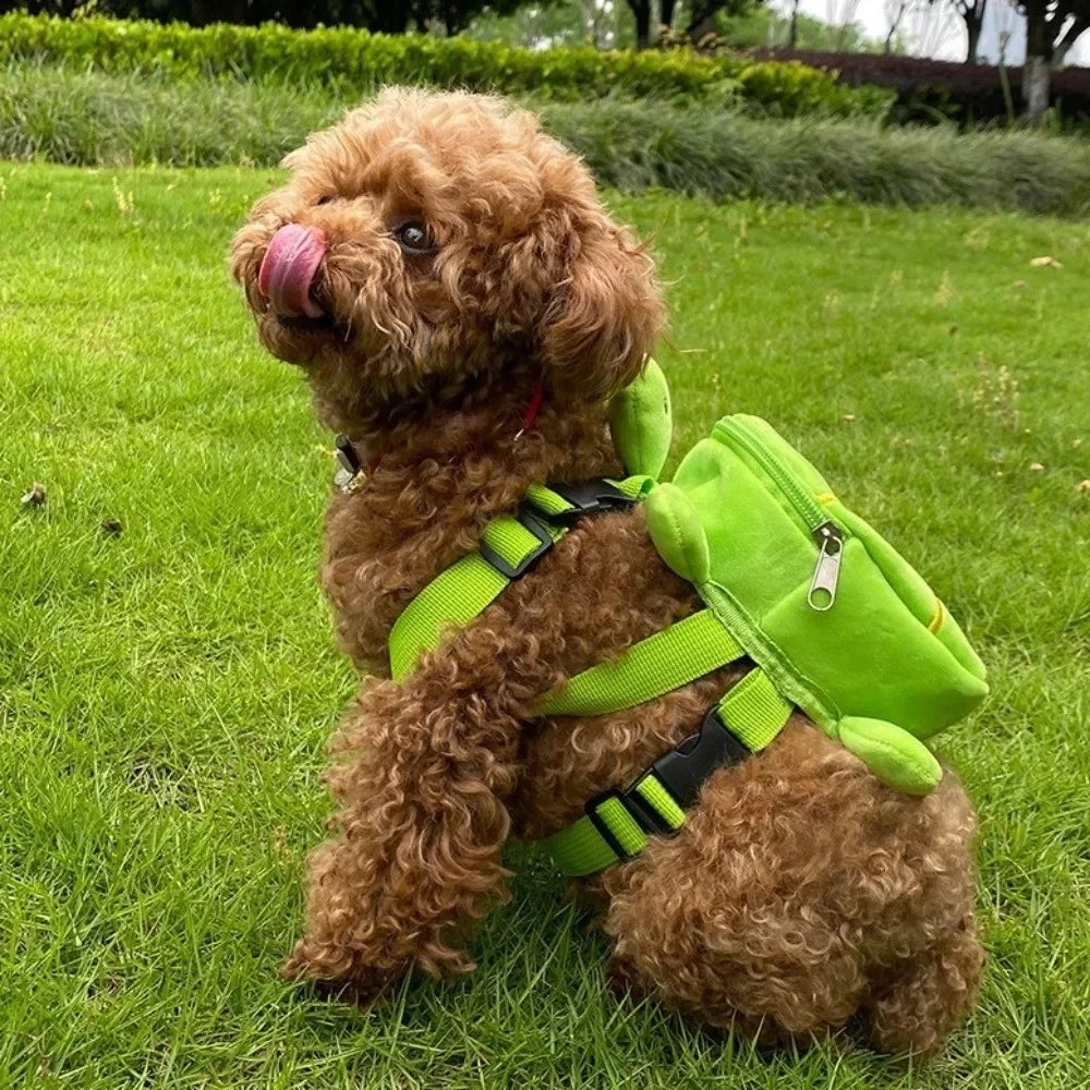 Travel Pack Soft Turtle Shape Dog Backpack Portable Adjustable Dog Snack Bag Large Capacity Cartoon Pet Carrier Bag Outdoor