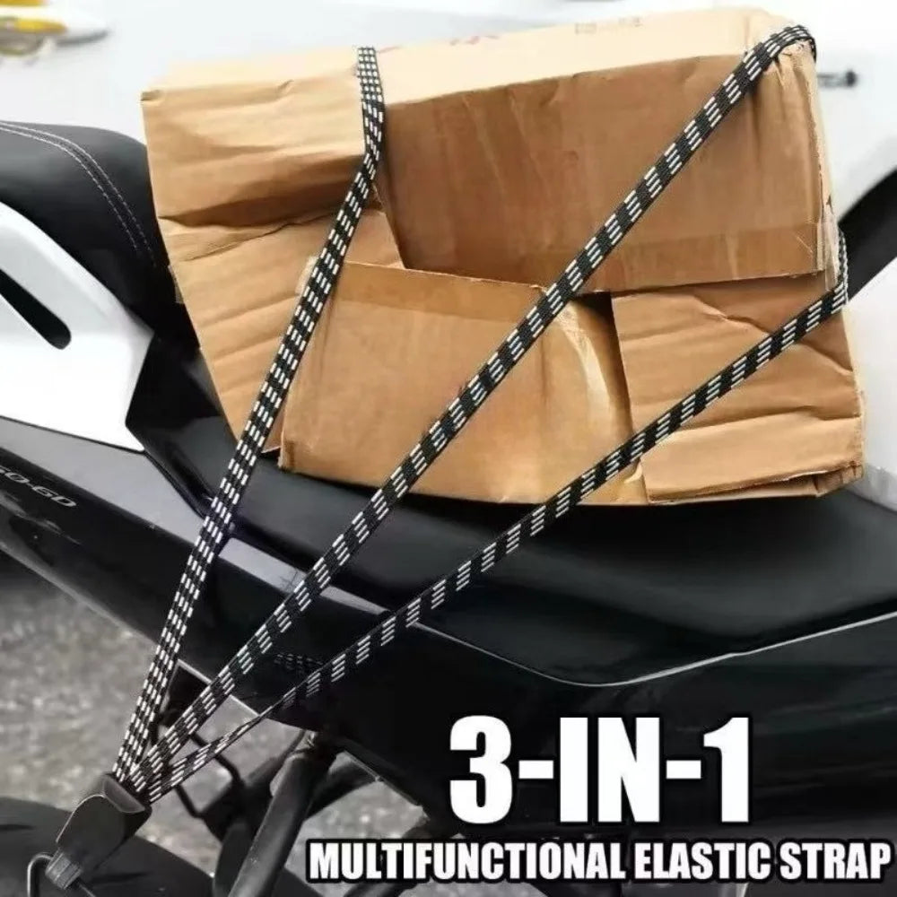 Bicycle Luggage Rope Elastic Carrier Rack Straps Elastic Rubber Belt Buckle Rope Belt With Hook Mountain Bike Bag Accessories