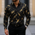 2025 Men's Long Sleeve Shirt Casual Slim Fit Button Down Shirt Linear Stripe Texture Shirt For Men Fashion Top Blouse Male Tees