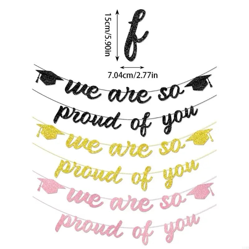 Graduation Decoration Banners Streamers Durable Glittering Paper Reusable