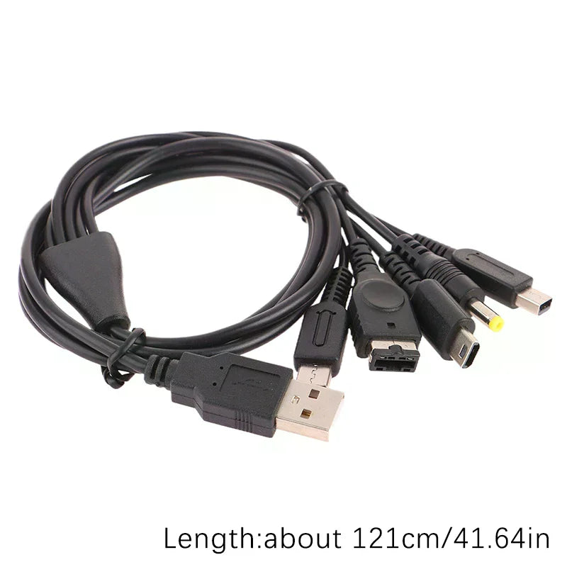 DIY Accessories 5 In 1 Charging Cable For  Wii U/ NEW 3DSXL/NEW 3DS/NDS LITE SP//GBA SP Charging Cord