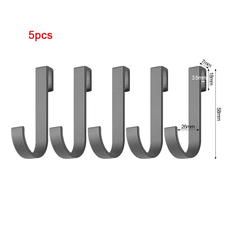 Bathroom Movable Hooks Kitchen Cabinet Door Back Hook Hanging Rack Clothes Coat Hat Towel Hanger Storage Shelf  Hook Accessories