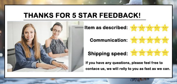 thank you for your 5-star feedback on the diy baby shower bib and bodysuit decorating kit featuring customizable fabric items for a personalized baby shower gift.