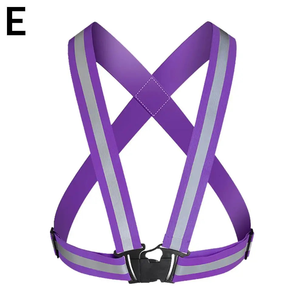 New Highlight Reflective Straps Riding Clothing Vest Adjustable Safety Vest Elastic Band For Night Running Unisex