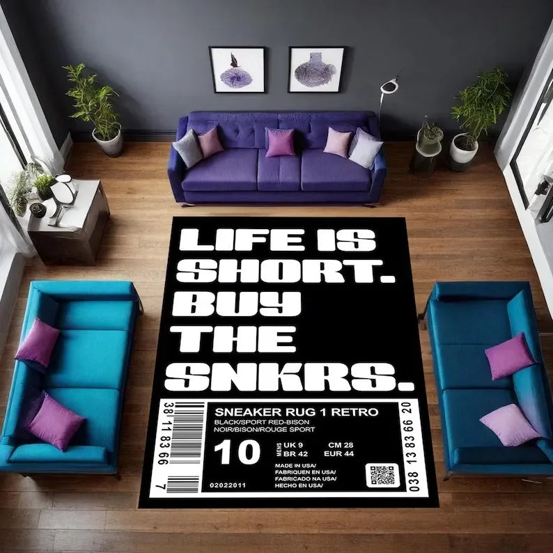 Sneaker Rug Bedroom Decor Carpets Leisure Area Carpet Sofa Soft Floor Mat Bedside Non-slip Rugs Doormat Birthday Gift for Him