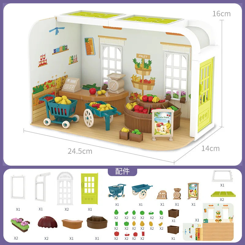 Miniature Items Dollhouse Accessories And Furniture Mini Toys Set Home Shop Scene Livingroom Pretend Playset Kids Toys Gifts