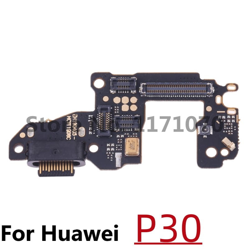 black flexible circuit board with gold-plated contacts and usb-c port for huawei p30 charging port flex cable replacement compatible with p10 p20 and p30 models