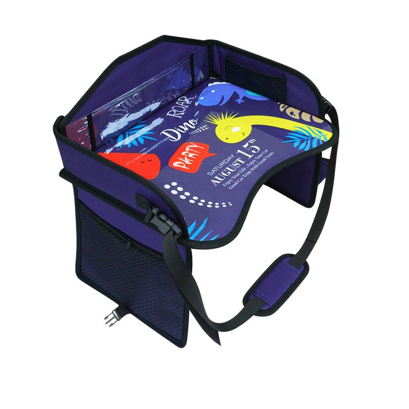 Kids Travel Tray for Toddler & Kids Car Seat, Lap Tray for Airplane, Carseat Table Tray with Organizer for Road Trip Activities