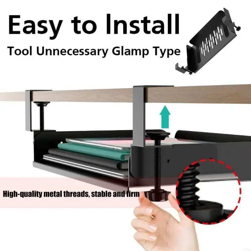 Office Desk Storage Tray Steel Frame Cable Organization space optimizer 87HA