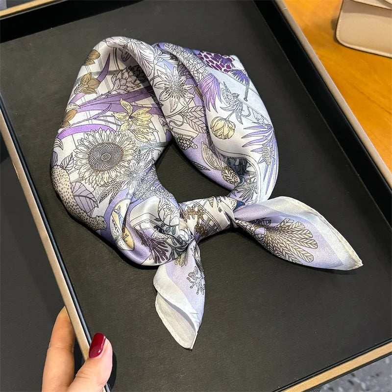 100% Silk Scarf Square Scarves for Women Wrap Kerchief  Mulberry Silk Bandana Fashion Luxury High Quality Headband Hijab