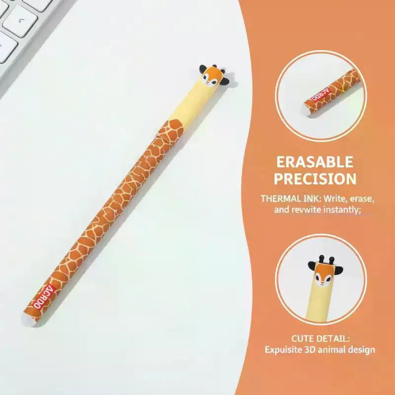 6/8/10Pcs Cute Writing Tools Animal-Shaped Erasable Pens For Journaling Writing Office Supplies Gift Ideas Office Stationery