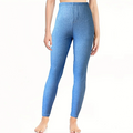 Women's Elegant Faux Denim Printed Leggings, Exquisite Basic Layering Pants, Exclusively for Women