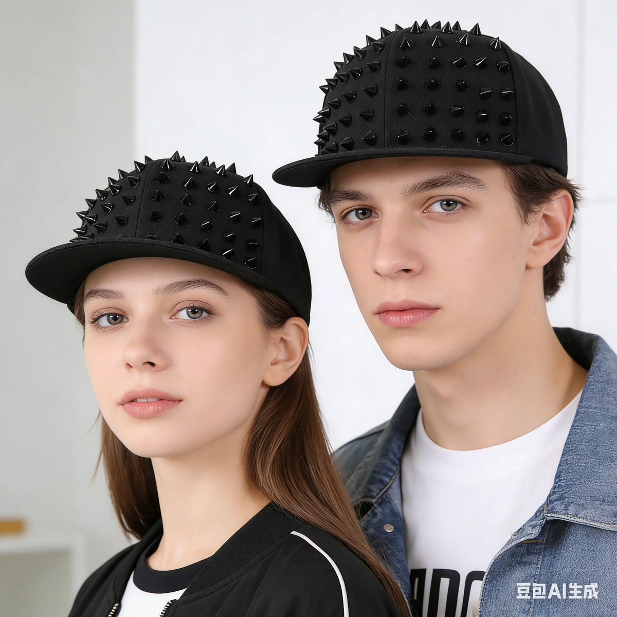 Men Hats Hip Hop Snapback Fancy Rivet Baseball Caps Street Dance Trendy Men's and Women's Flat Hat